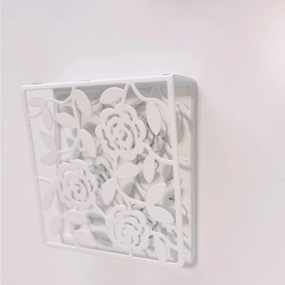 IKEA LIKSIDIG *Discontinued* Metal White Floral Napkin or Office Envelope Holder